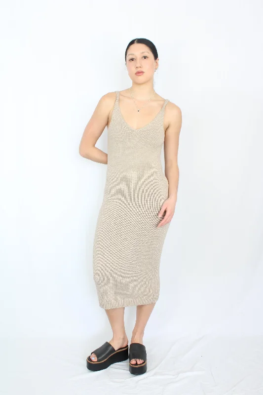 Bird & Kite - Knit Midi Dress Fashionable Chiffon Midi Dress