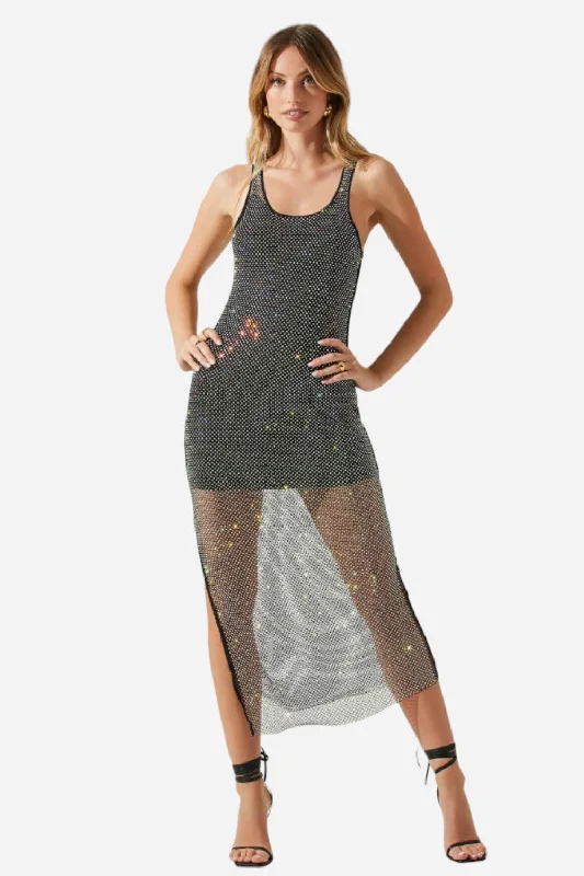 ASTR The Label Giada Sparkle Mesh Tank Overlay Midi Dress in Rainbow Stylish Silk Midi Dress ASTR The Label Giada Sparkle Mesh Tank Overlay Midi Dress in Rainbow Stylish Silk Midi Dress