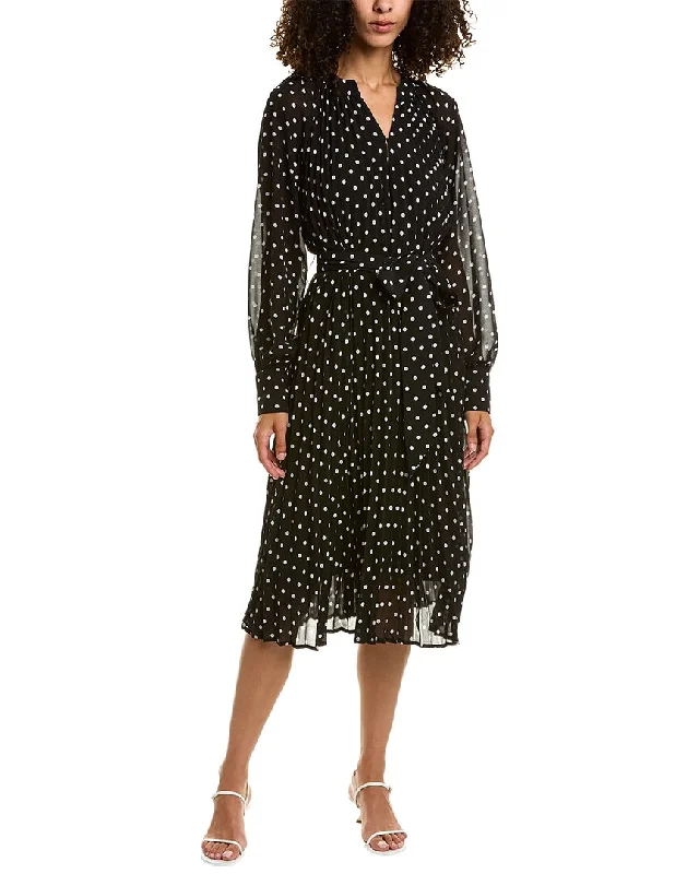 Gracia Accordion Pleated Midi Dress Stylish Vintage Midi Dress