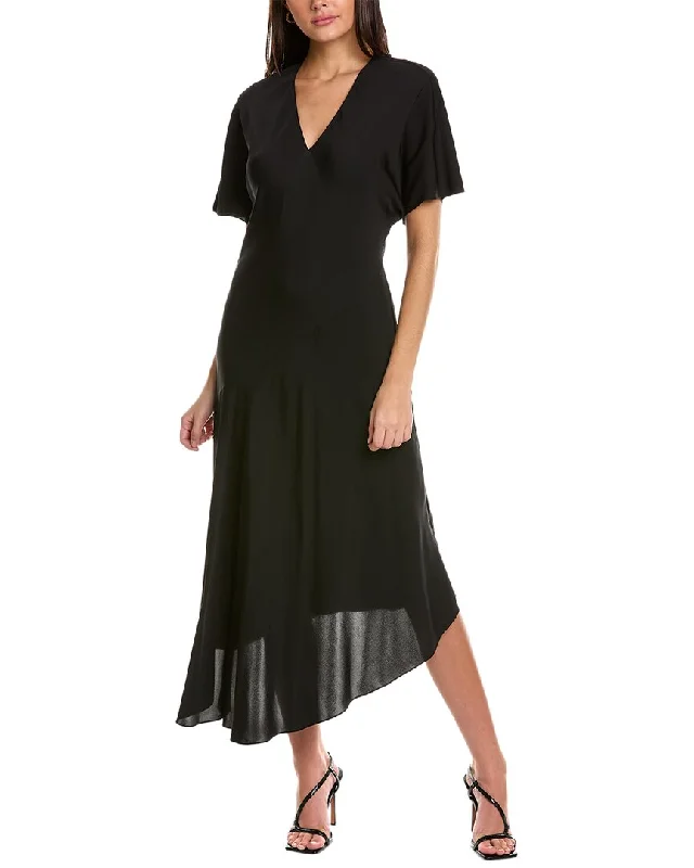 Theory Modern Silk Midi Dress Cozy T-shirt Midi Dress