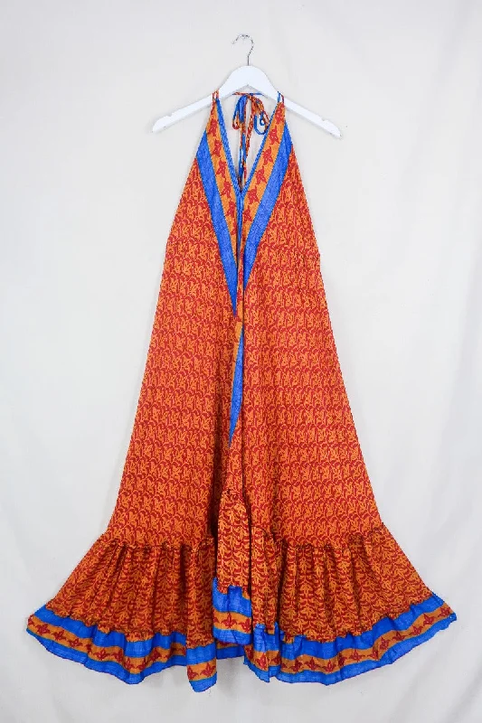 Blossom Halter-Neck Maxi Dress - Chilli & Nectar Flora Mandala - Free Size M/L Classic Solid Maxi Dress Blossom Halter-Neck Maxi Dress - Chilli & Nectar Flora Mandala - Free Size M/L Classic Solid Maxi Dress