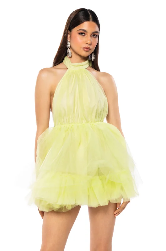 LIKE ITS NOTHING HALTER MINI DRESS Fashionable Boho-Chic Mini Dress