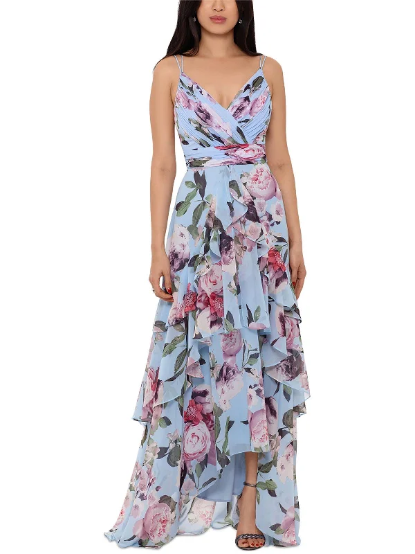 Petites Womens Chiffon Maxi Dress Fashionable Sleeveless Maxi Dress