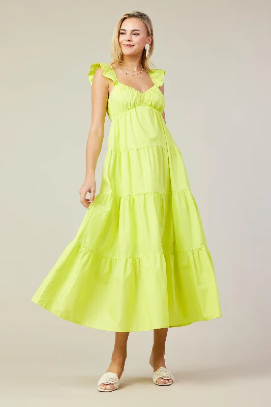 Diana Poplin Maxi Dress Fashionable Open-Back Maxi Dress