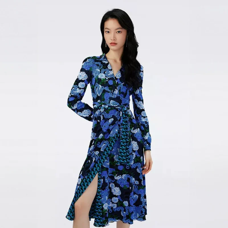 Phoenix Reversible Mesh Wrap Dress in Dragon Dance and 3D Cube Emerald