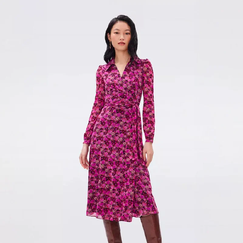 Phoenix Reversible Mesh Wrap Dress in Tiny Fall Fruits