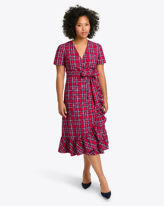 Reba Midi Wrap Dress in Angie Plaid