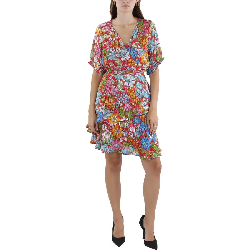 Tahari ASL Womens Petites Floral Short Mini Dress