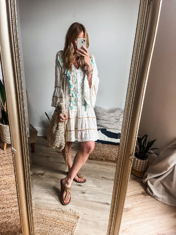 Boho Tassel Mini Dress