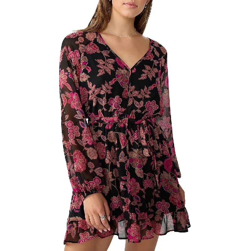 Sanctuary Womens Floral Print Short Mini Dress