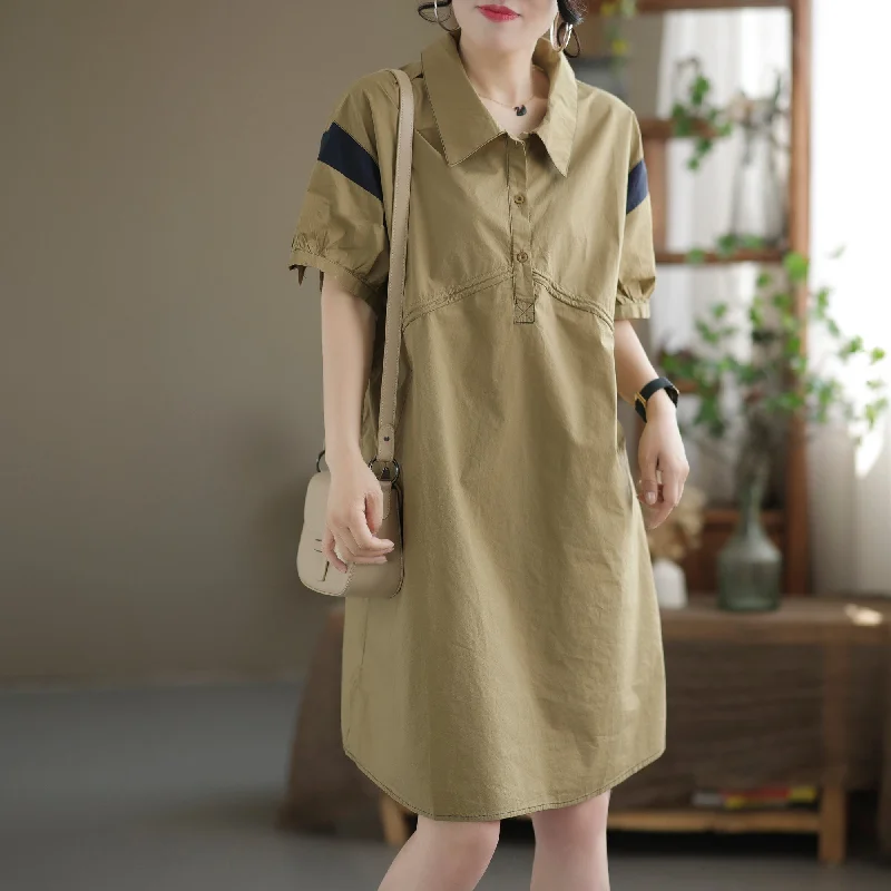 Summer Retro Loose Cotton Mini Dress