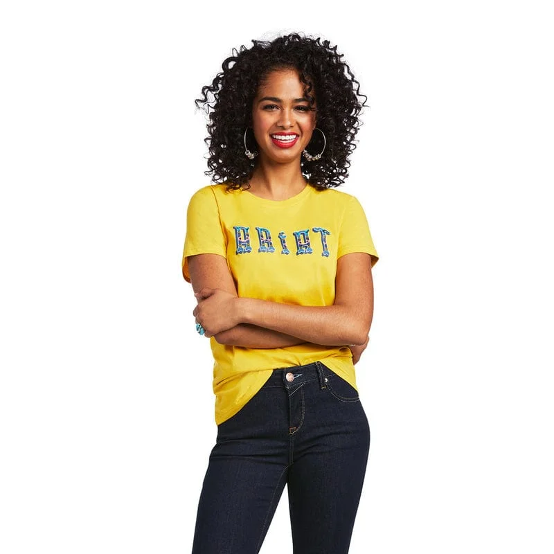 Ariat Women's REAL Kinship Spicy Mustard Tee 10039528 Zippered Front Buttoned Front Snap Front Ariat Women's REAL Kinship Spicy Mustard Tee 10039528 Zippered Front Buttoned Front Snap Front