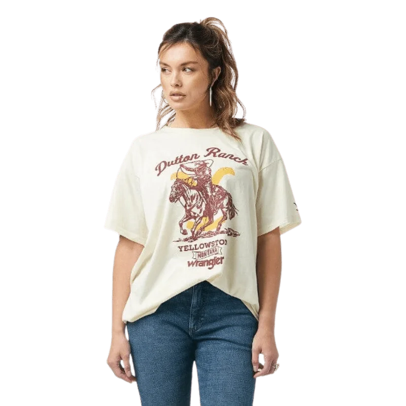 Wrangler Women's Yellowstone Oversized Tofu Graphic Tee 112323597 Anti-Pilling Machine Wash Handmade Wrangler Women's Yellowstone Oversized Tofu Graphic Tee 112323597 Anti-Pilling Machine Wash Handmade