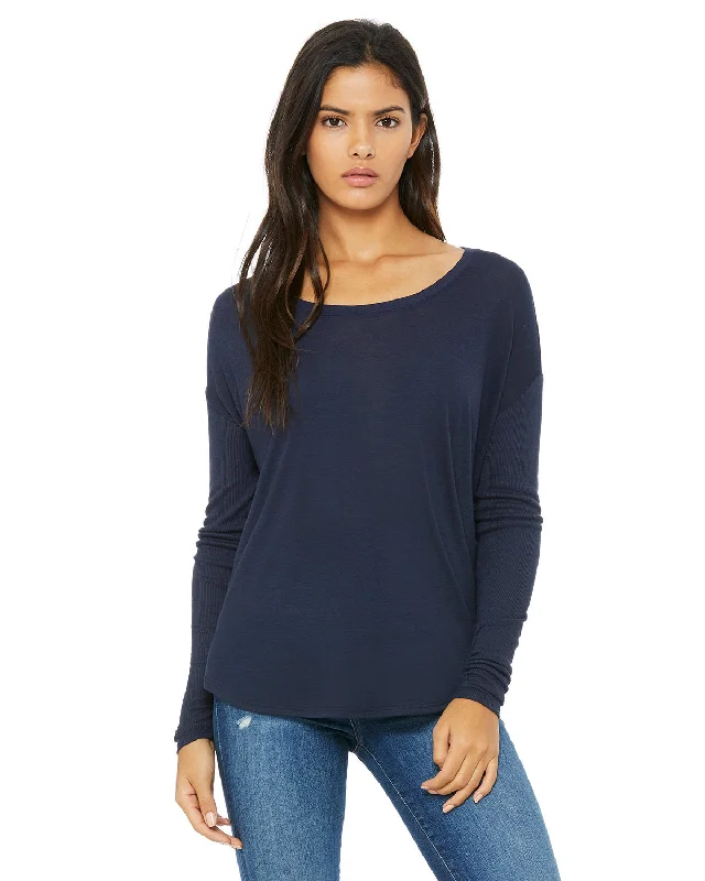Bella + Canvas Ladies' Flowy Long-Sleeve T-Shirt with 2x1 Sleeves Terry Blend Velvet Blend Canvas Blend Bella + Canvas Ladies' Flowy Long-Sleeve T-Shirt with 2x1 Sleeves Terry Blend Velvet Blend Canvas Blend