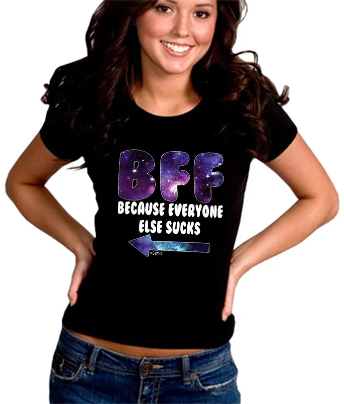 BFF - Galaxy - Everyone Else Sucks (Arrow Left) Girl's T-Shirt Thin T-Shirt Open Front Quick Dry BFF - Galaxy - Everyone Else Sucks (Arrow Left) Girl's T-Shirt Thin T-Shirt Open Front Quick Dry