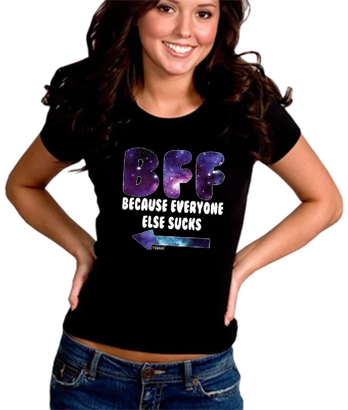 BFF - Galaxy - Everyone Else Sucks (Arrow Right) Girl's T-Shirt Rayon Velvet Corduroy BFF - Galaxy - Everyone Else Sucks (Arrow Right) Girl's T-Shirt Rayon Velvet Corduroy