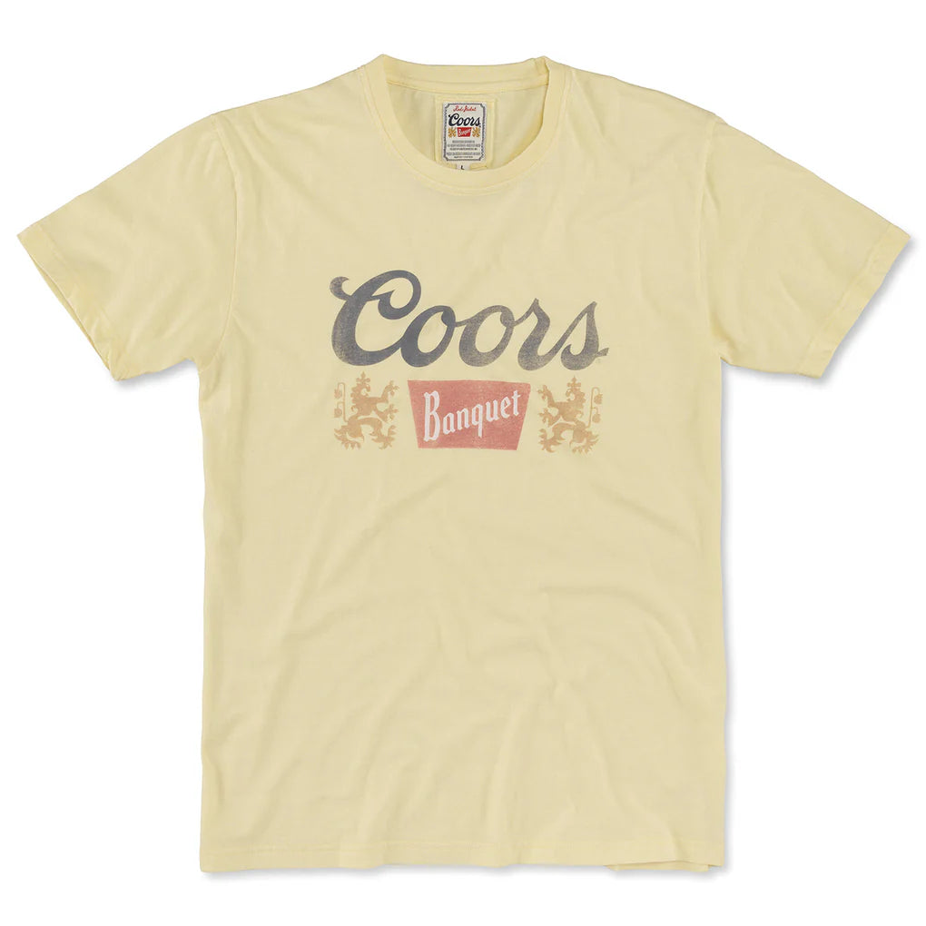 Coors Banquet Yellow T-Shirt Graphic T-Shirt Round Neck Polyester