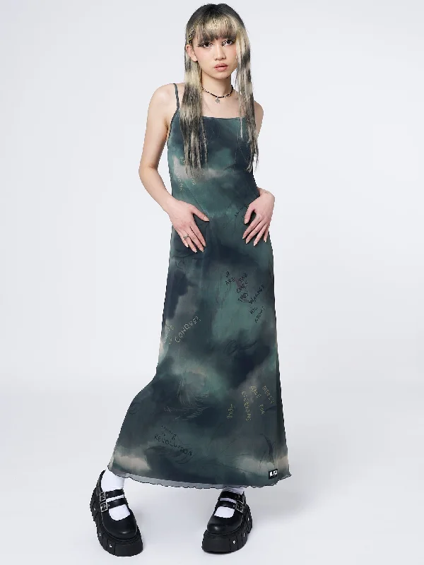 Eden Green Mesh Maxi Dress