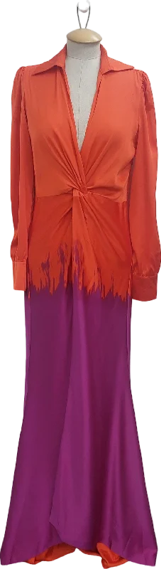 Fashion Nova Orange Melissa Ombre Maxi Dress UK XS