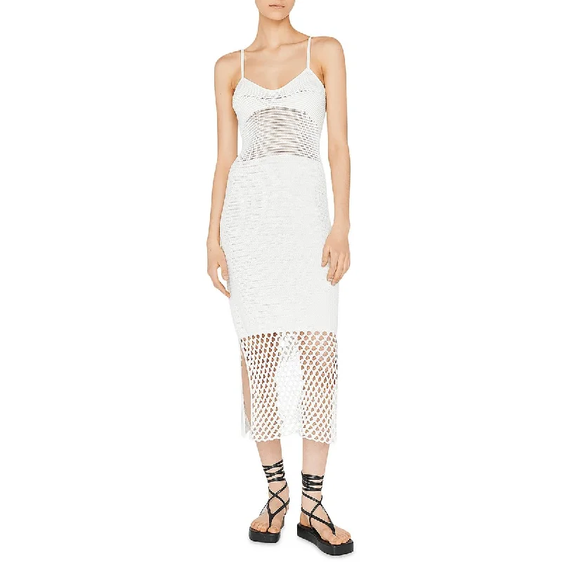 FRAME Womens Crochet Long Maxi Dress