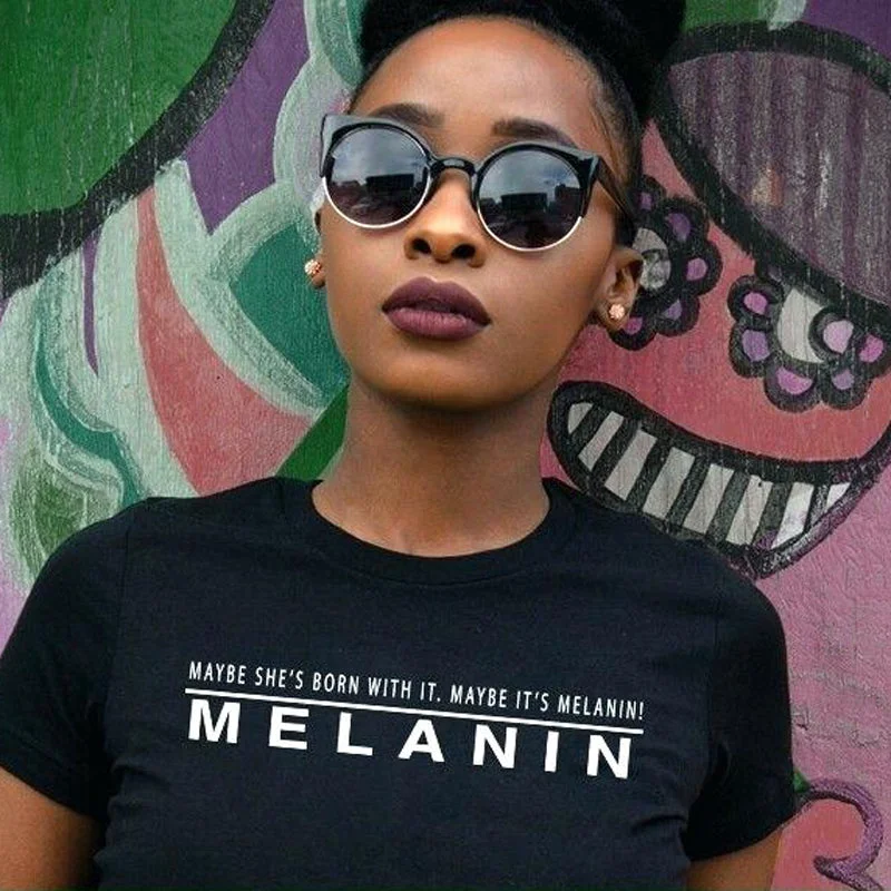 Maybe It's Melanin T-Shirt Zippered Front Buttoned Front Snap Front