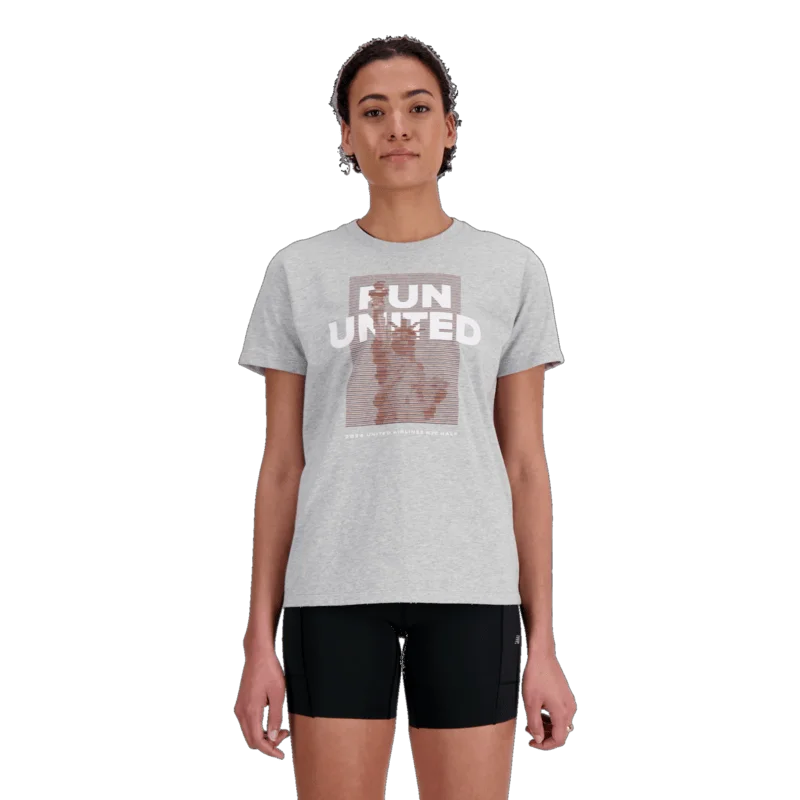 New Balance Women's United Airlines NYC Half Graphic T-Shirt Iron Safe Non-Iron Wrinkle Free New Balance Women's United Airlines NYC Half Graphic T-Shirt Iron Safe Non-Iron Wrinkle Free