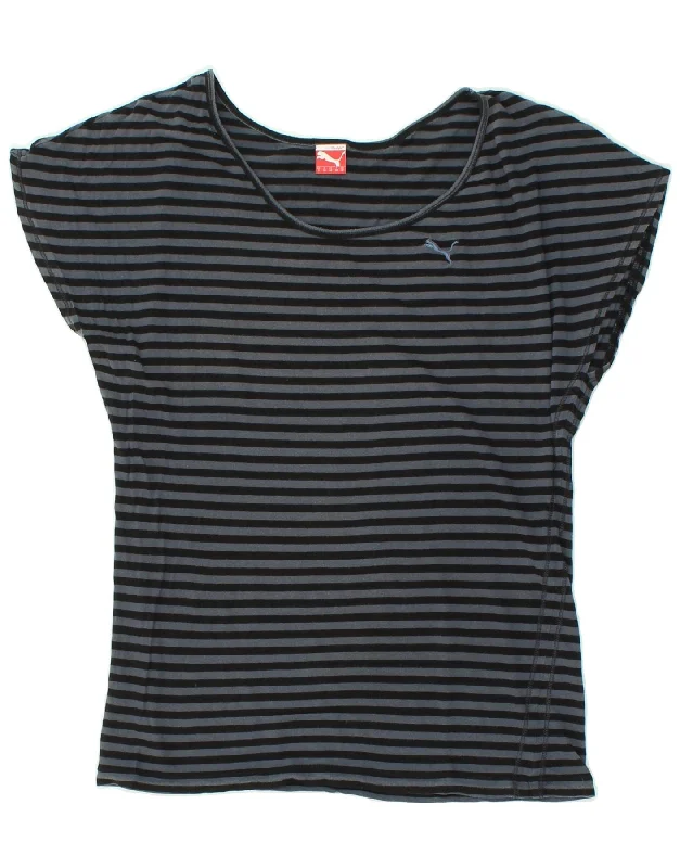 PUMA Womens T-Shirt Top UK 10 Small Black Striped Lace Blend Ribbed Blend Corduroy Blend PUMA Womens T-Shirt Top UK 10 Small Black Striped Lace Blend Ribbed Blend Corduroy Blend