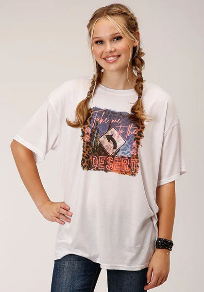 Roper White Jersey Knit Boyfriend Tee Collared Crew Neck Turtle Neck