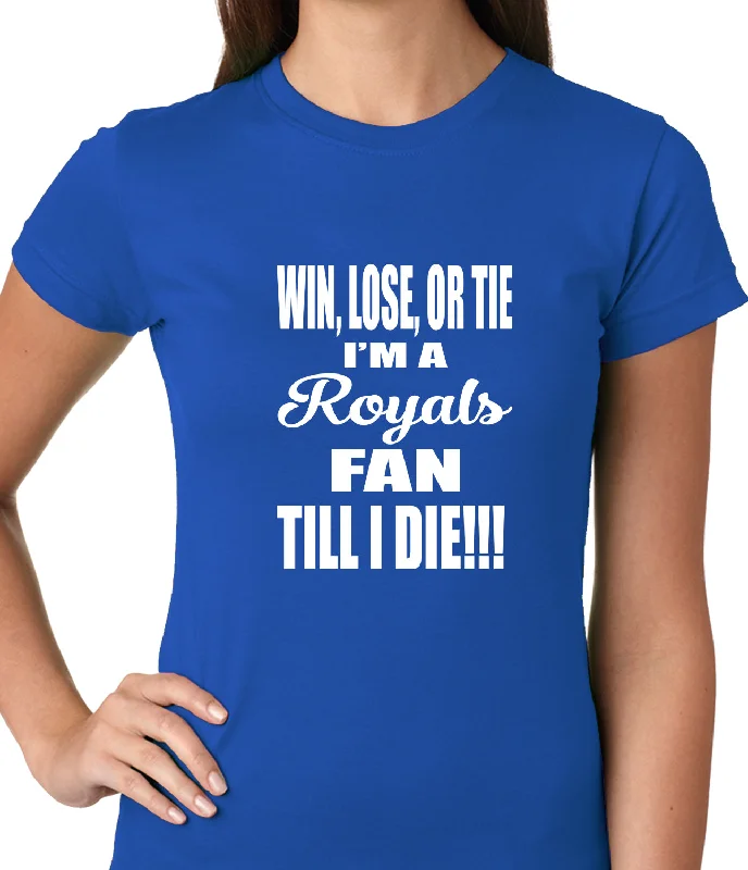 Royals Fan Till I Die Ladies T-shirt Zippered Front Buttoned Front Snap Front