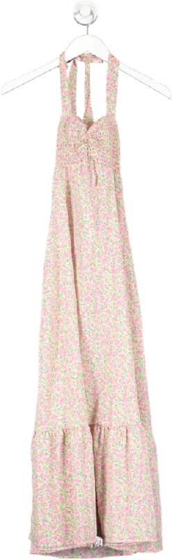 SHEIN Pink Floral Print Maxi Dress UK XS