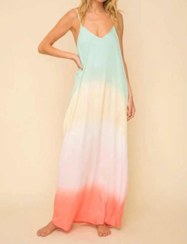 Sorbet Maxi Dress in Ombre Rainbow