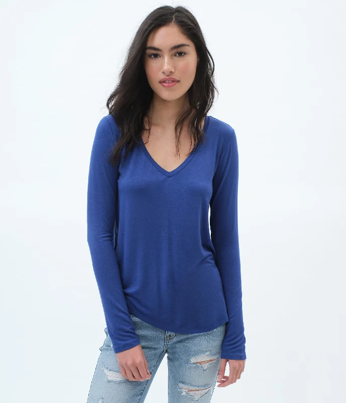 Aeropostale Long Sleeve Seriously Soft V-Neck Tee