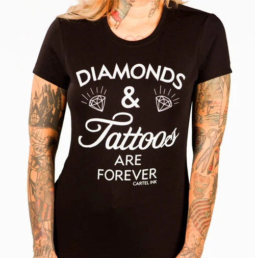 Diamonds and Tattoos are Forever Women's T-Shirt