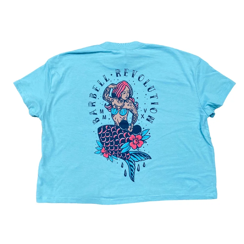 Mermaid Strong Ladies Flowy Crop Tee