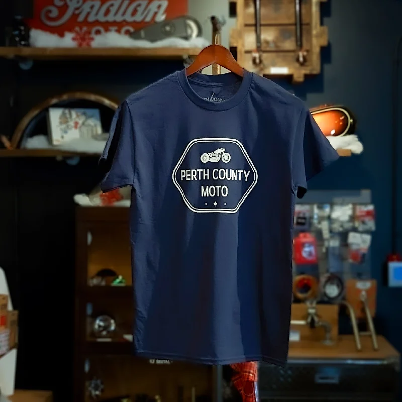 Perth County Moto - Classic Logo Tee - Navy