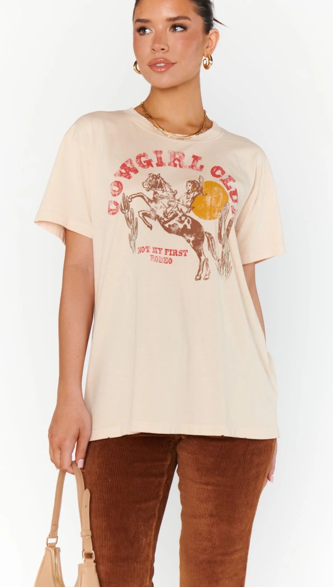 SHOW ME YOUR MUMU TRAVIS TEE- CREAM COWGIRL