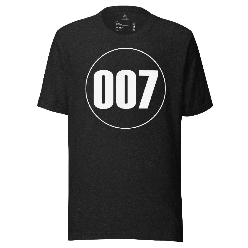 Unisex t-shirt: White on Black 007