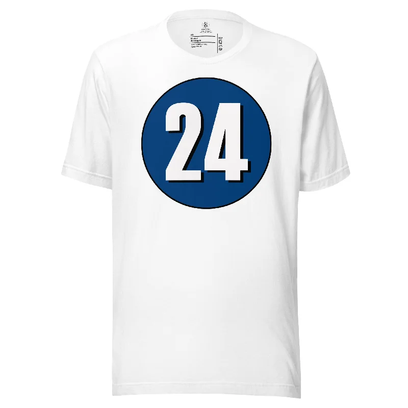 Unisex t-shirt: White on Navy Blue 24