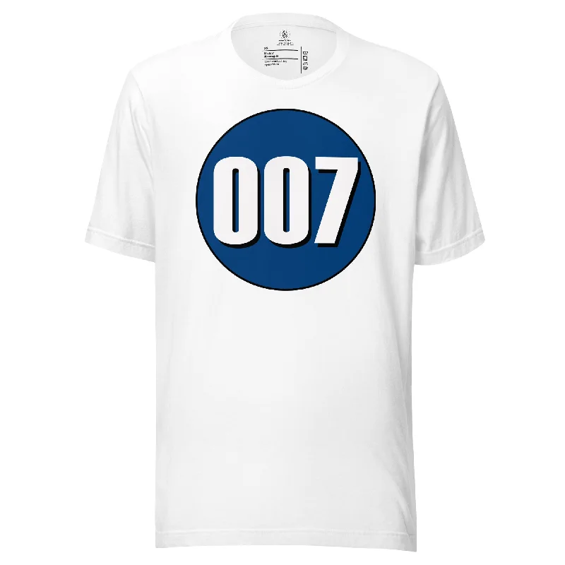 Unisex t-shirt: White on Navy Blue 007