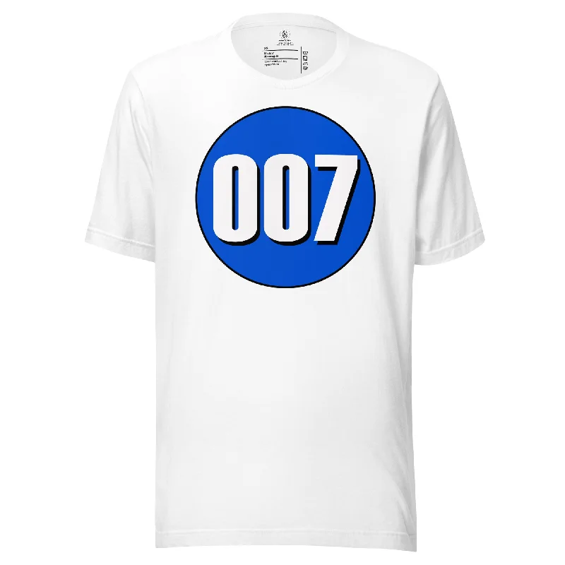 Unisex t-shirt: White on Periwinkle 007