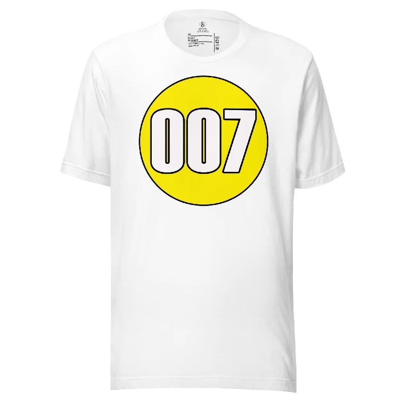 Unisex t-shirt: White on Yellow 007