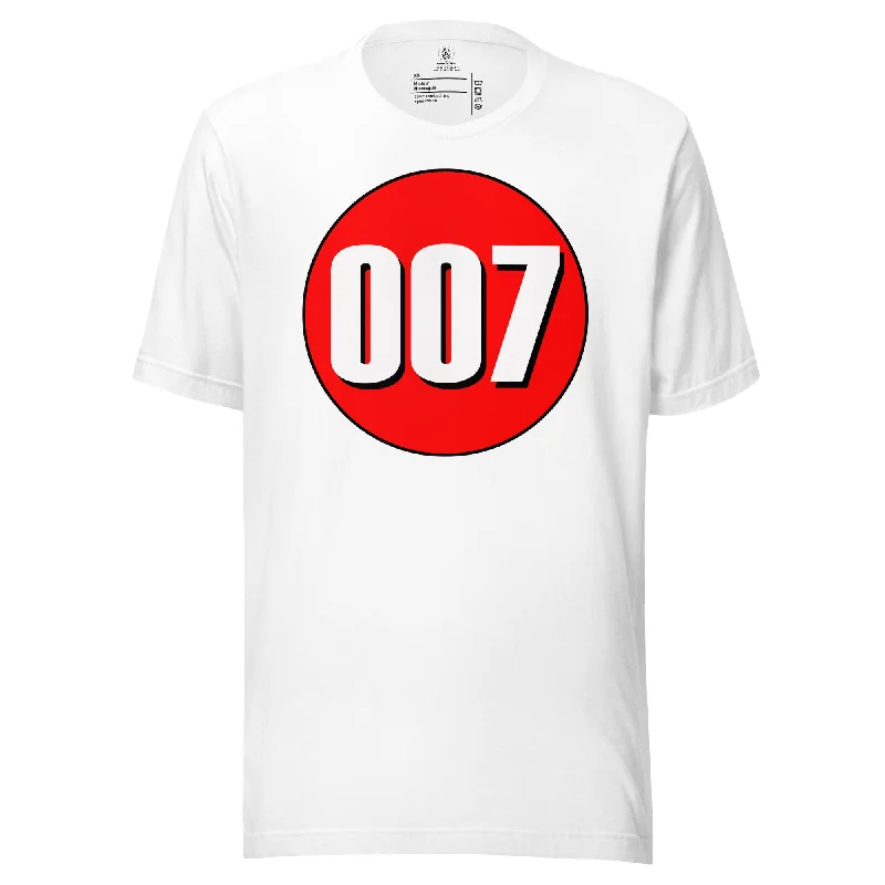 Unisex t-shirt: White on Red 007