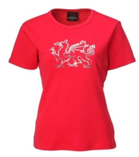 Welsh Dragon Ladies Sequin T-Shirt