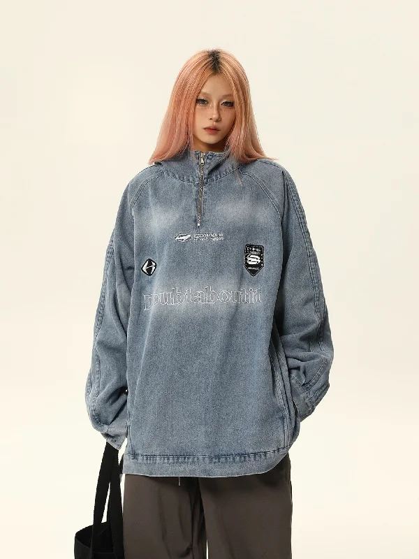 Doubtaboutit Denim Quarter-Zip Pullover Jacket Wool Jacket Cashmere Jacket Tweed Jacket Doubtaboutit Denim Quarter-Zip Pullover Jacket Wool Jacket Cashmere Jacket Tweed Jacket