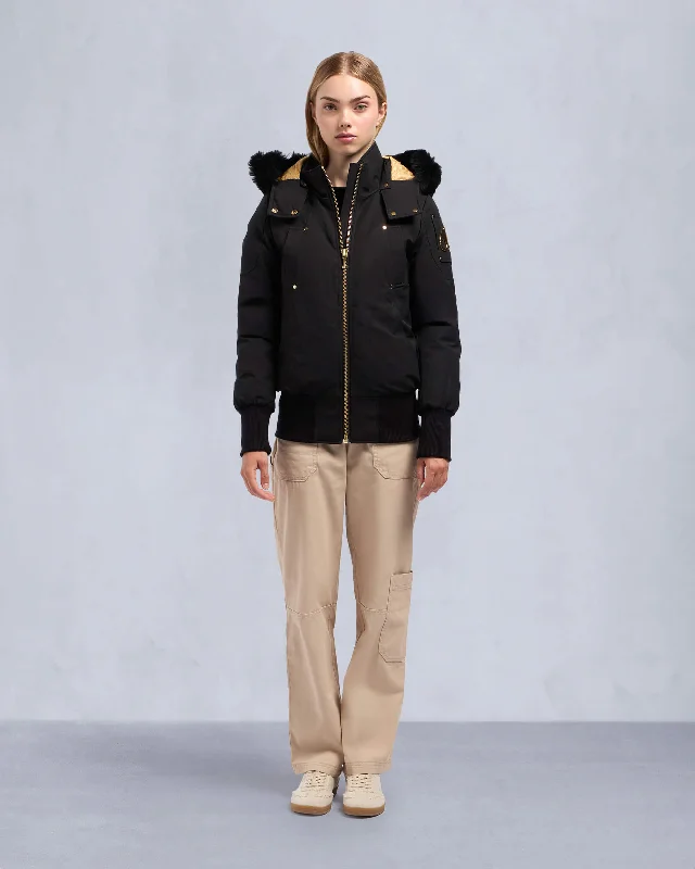 GOLD SERIES SAINTE FLAVIE BOMBER JACKET Front Pockets Side Pockets Patch Pockets