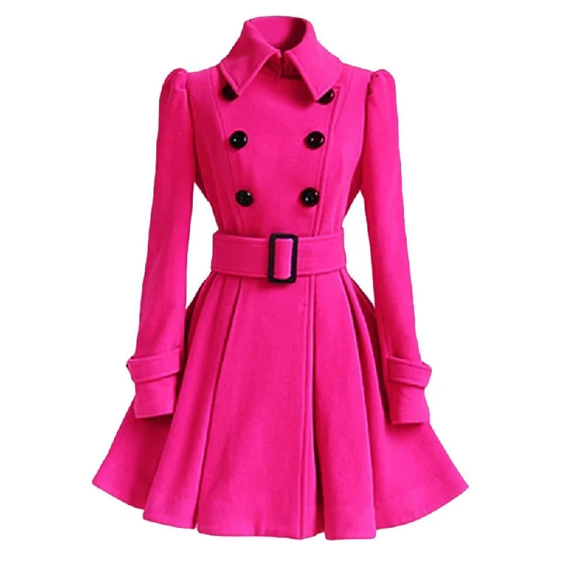 HEATHER Design Women's Fine Fashion Classic Luxury Style Designer Pink Wool Coat Jacket Bomber Jacket Anorak Windbreaker HEATHER Design Women's Fine Fashion Classic Luxury Style Designer Pink Wool Coat Jacket Bomber Jacket Anorak Windbreaker