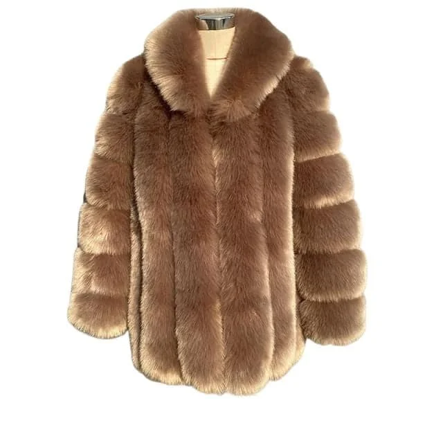 HQL Design Women's Fine Fashion Premium Quality Elegant Light Brown Caramel Faux Fur Collar Coat Jacket Print Jacket Jacquard Jacket Embroidered Jacket HQL Design Women's Fine Fashion Premium Quality Elegant Light Brown Caramel Faux Fur Collar Coat Jacket Print Jacket Jacquard Jacket Embroidered Jacket