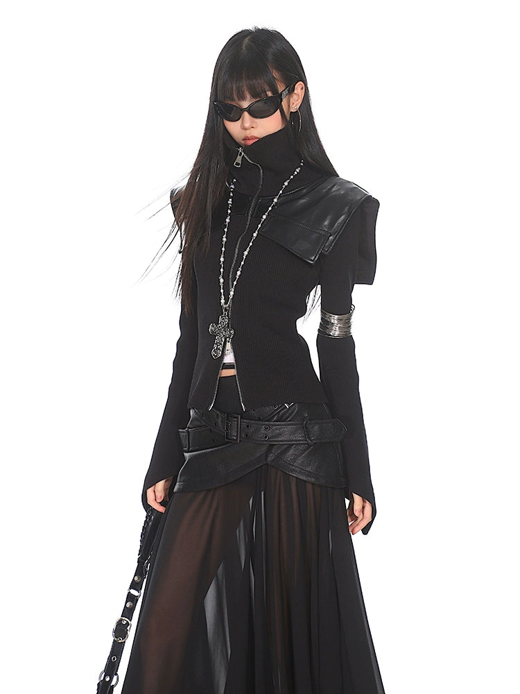 Midnight Valkyrie - Gothic High-Collar Military Jacket & Skirt Set Embroidered Jacket Appliqued Jacket Beaded Jacket Midnight Valkyrie - Gothic High-Collar Military Jacket & Skirt Set Embroidered Jacket Appliqued Jacket Beaded Jacket