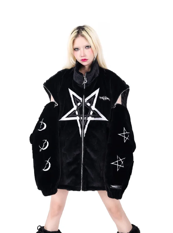 PINKSPINK Occult Symbols Velvet Bomber Jacket - Black Oversized Jacket Tailored Jacket Straight Jacket PINKSPINK Occult Symbols Velvet Bomber Jacket - Black Oversized Jacket Tailored Jacket Straight Jacket