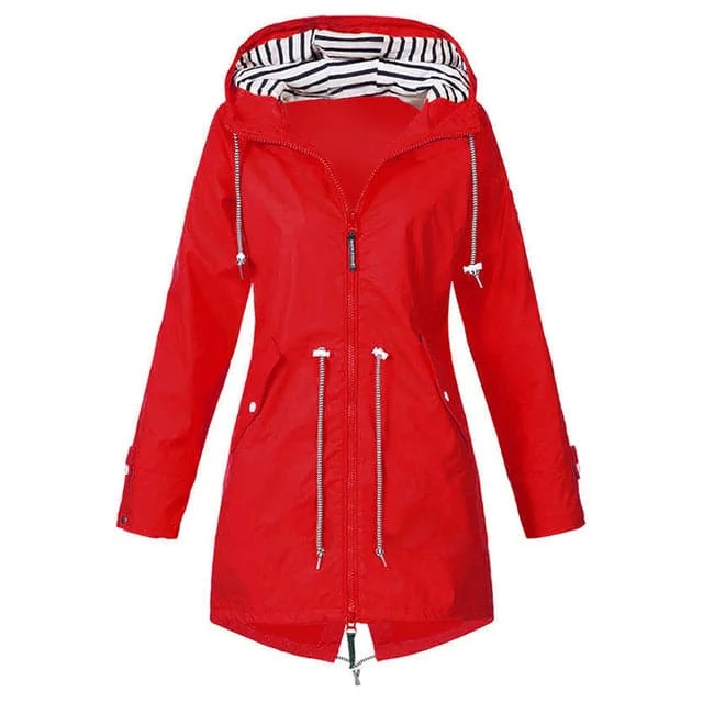 RTSHINE Women's Fashion Stylish Red Hooded Light Jacket Raincoat Zipper Jacket Fleece Fabric Down Fabric Feather Fabric RTSHINE Women's Fashion Stylish Red Hooded Light Jacket Raincoat Zipper Jacket Fleece Fabric Down Fabric Feather Fabric